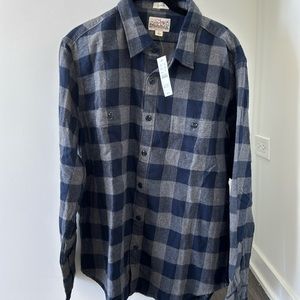 J.Crew Navy and Charcoal Mid Weight Flannel, Size L, NWT, 100% Cotton